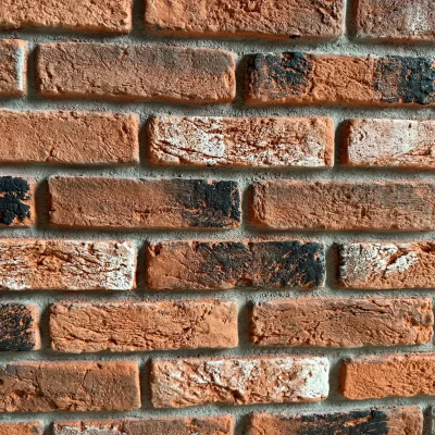 Ladrillo Dark Rustic Brick Strips 3D Wandpaneel Detail 1