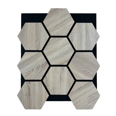 Akoestische Panelen Hexagon Vilt Licht Eiken Front