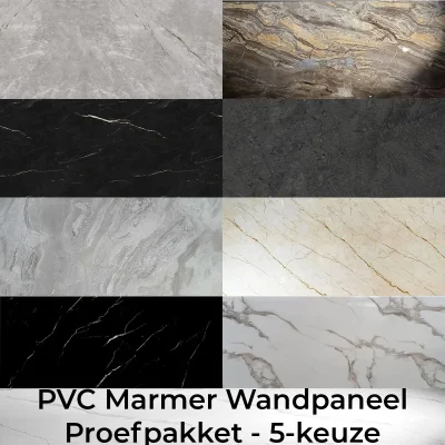PVC Marmerlook Wandpaneel Proefpakket - 5-keuze