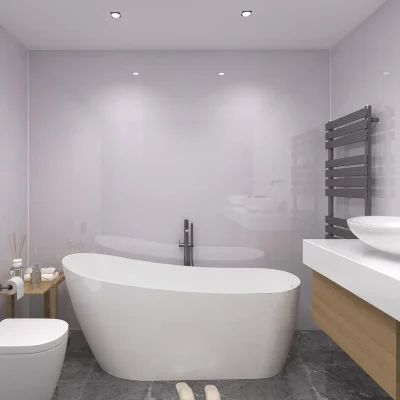 White Marble-look Wall Panel 122x260cm