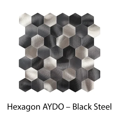 Carreau mural Hexagone AYDO Acier noir