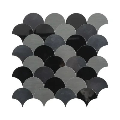 Selbstklebender Mosaiksteinstreifen Visschub Black Steel