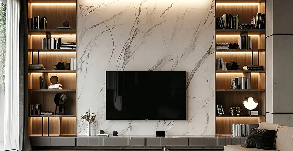 Marmerlook Woonkamer Wandpanelen