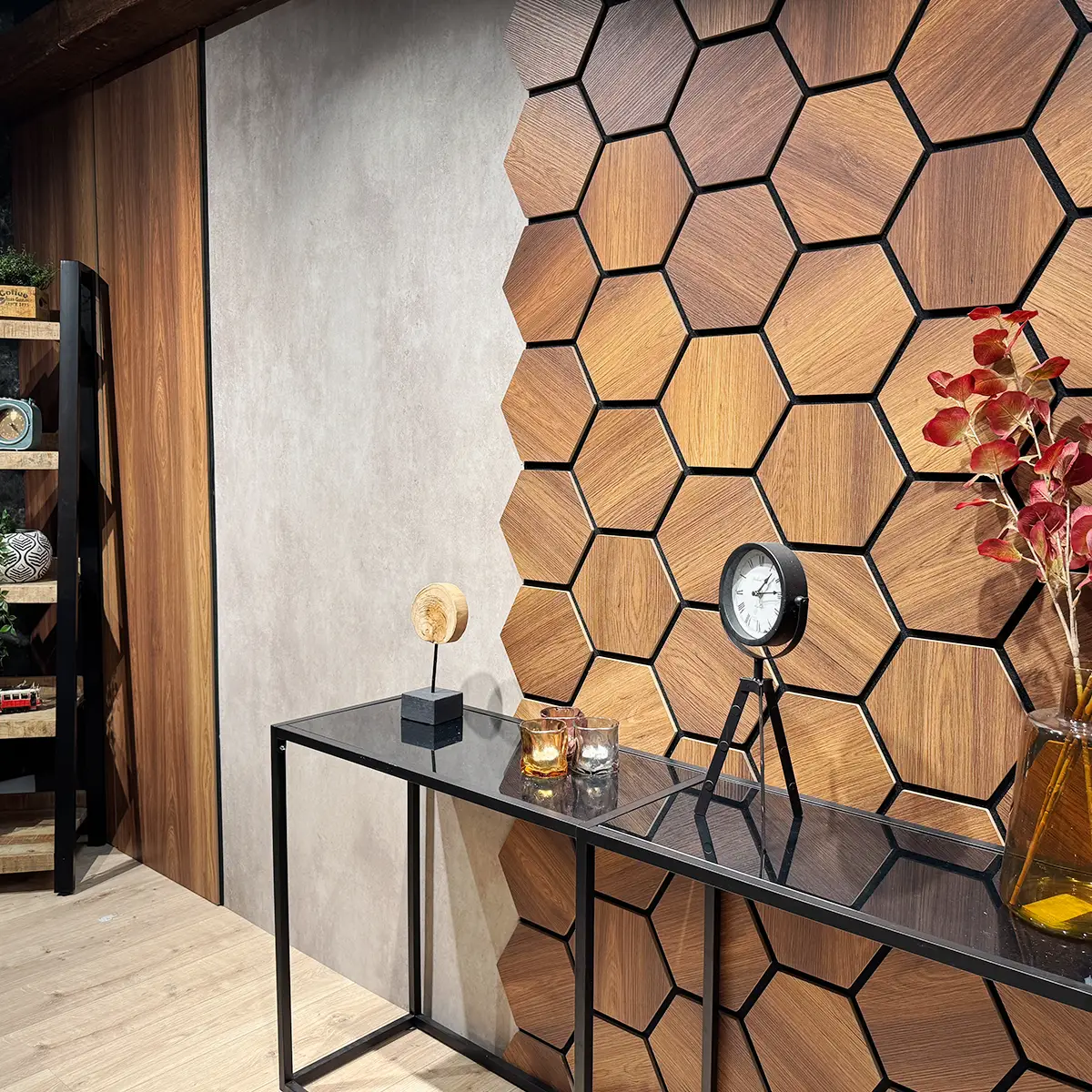 HexagonEiken_01 Donker Hexagon Eiken Koffiehoek