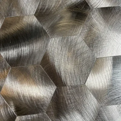 Mozaiek Tegels Zelfklevende Hexagon Quatro Goud Palladium XL Detail 1