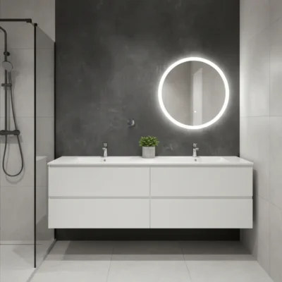 Concrete Dark - SPC Marble-look Wall Panel Bathroom