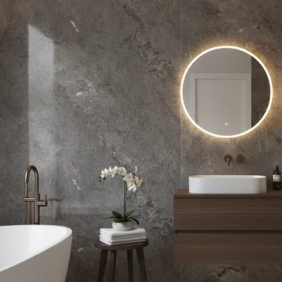 Stone grey PVC marmerlook wandpaneel badkamer