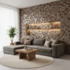 Mock-up van Hexagon Koper in een woonkamer