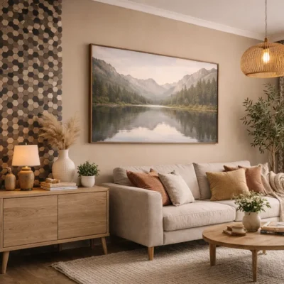 Aydo black steel mozaiek platen woonkamer