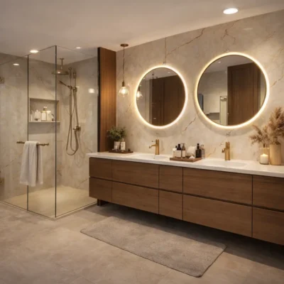 Bolzano beige marmerlook badkamer