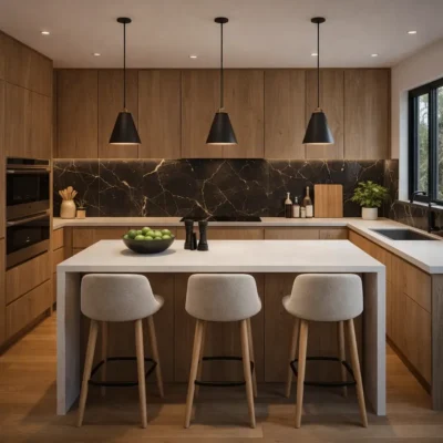 Calacatta Black - SPC Marmerlook Wandpaneel keuken