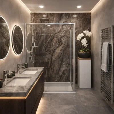 Onyx PVC Marmerlook badkamer