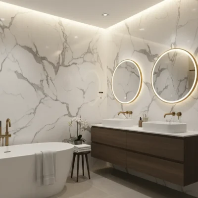 PVC BiancoCarrara wandplaten badkamer