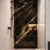 Zwart goud marmerlook wandpaneel badkamer