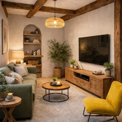 sierbalken woonkamer