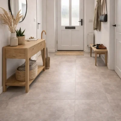 Concrete Beige - SPC Vinyl Vloer ingang hal