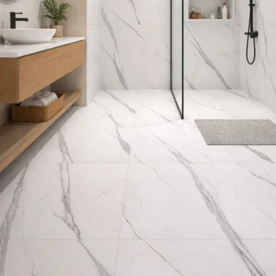 Marble White - SPC Vinyl Vloer badkamer