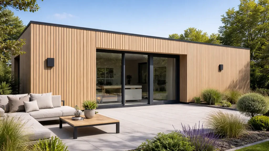 WPC kunststof gevelbekleding houtlook eiken op woning