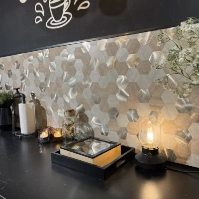 Mozaiek Tegels Zelfklevende Hexagon Taupe XL Keuken