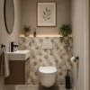 Mozaiek Tegels Zelfklevende Hexagon Taupe XL toilet