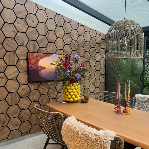 Mdf &Amp; Vilt Hexagon In Serre